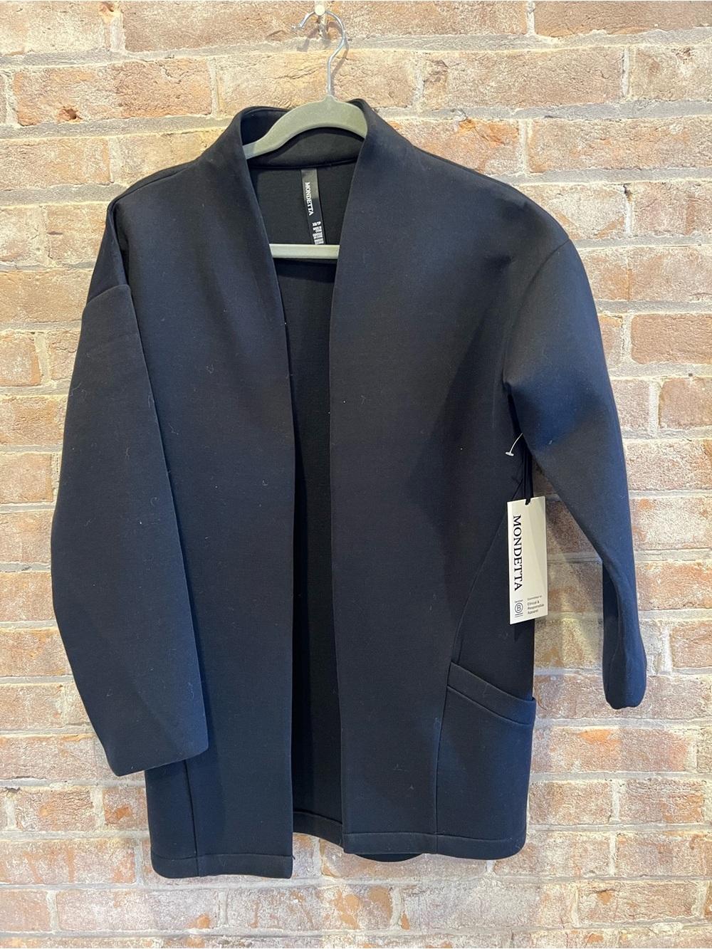 NWT oversized Mondetta Black Open-Front Lightweight Jacket in XS